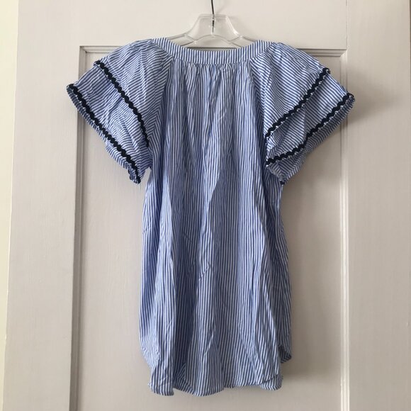 Loft | Stripe Layered Cuff Tassel Top - Picture 3 of 8